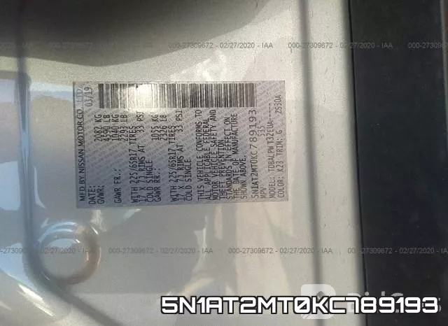 5N1AT2MT0KC789193 фото 10