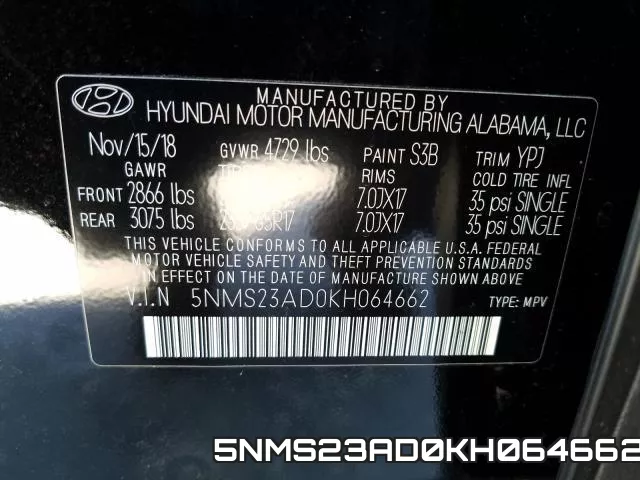 5NMS23AD0KH064662 фото 2