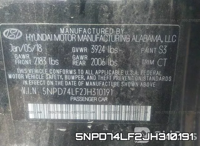 5NPD74LF2JH310191 фото 10