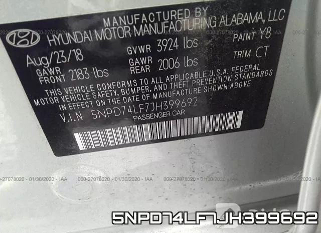 5NPD74LF7JH399692 фото 10