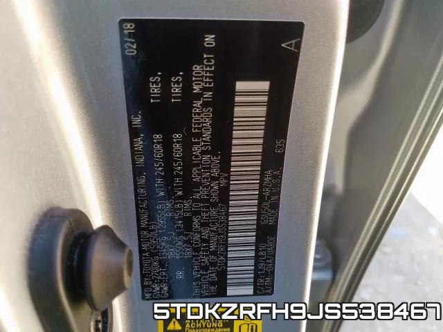 5TDKZRFH9JS538467 фото 2