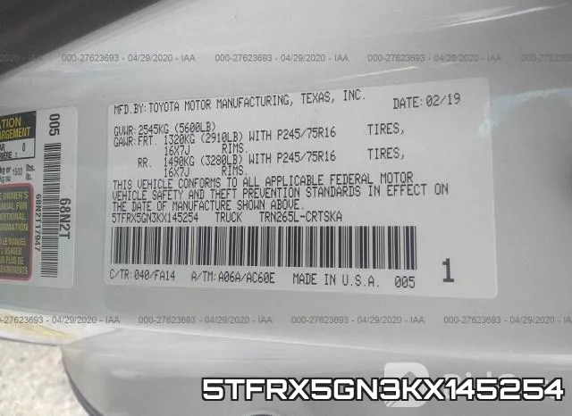 5TFRX5GN3KX145254 фото 9