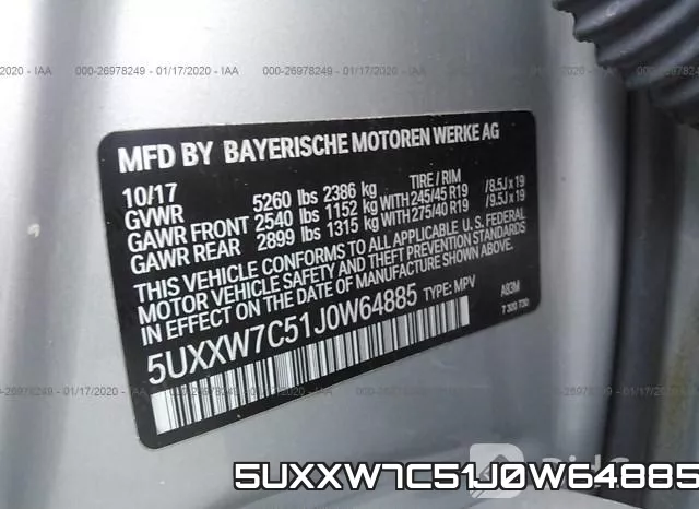 5UXXW7C51J0W64885 фото 10