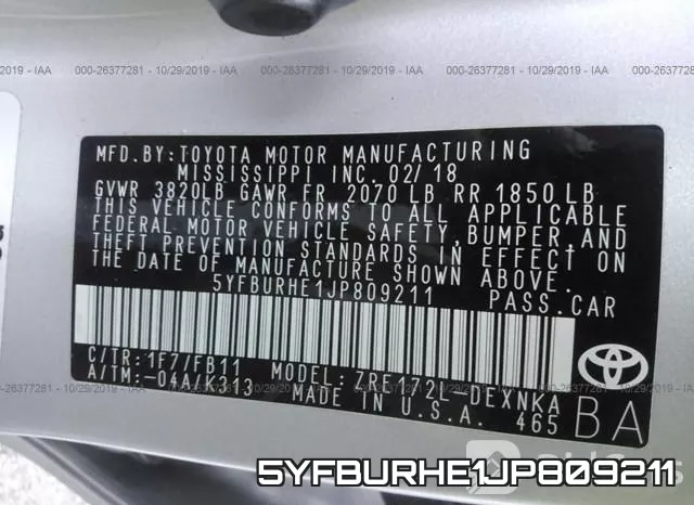5YFBURHE1JP809211 фото 10