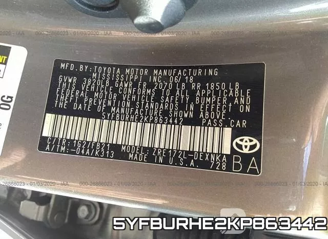 5YFBURHE2KP863442 фото 10