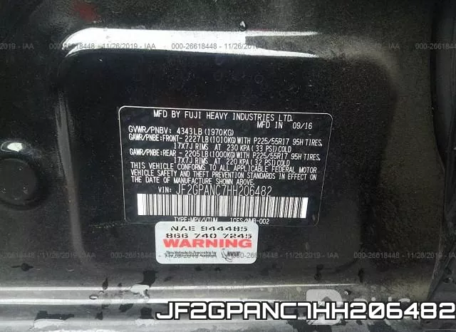 JF2GPANC7HH206482 фото 10