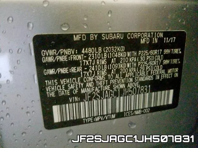 JF2SJAGC1JH507831 фото 2