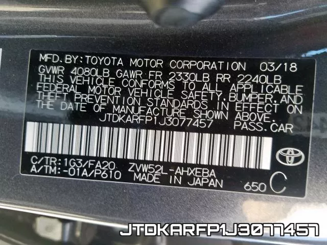 JTDKARFP1J3077457 фото 2