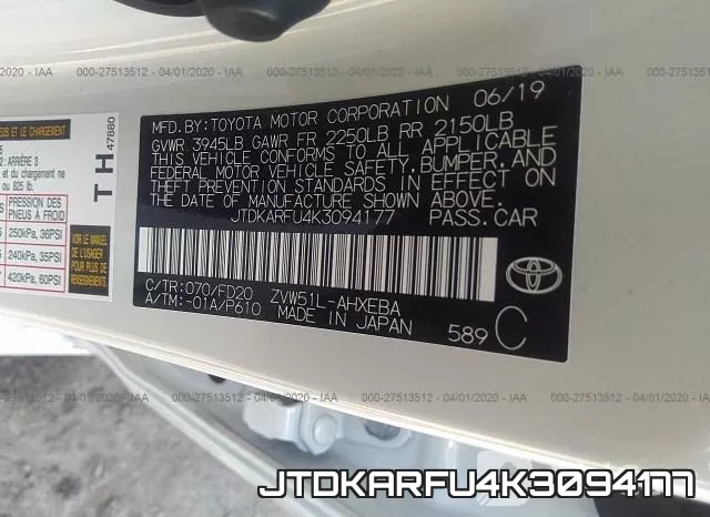 JTDKARFU4K3094177 фото 10