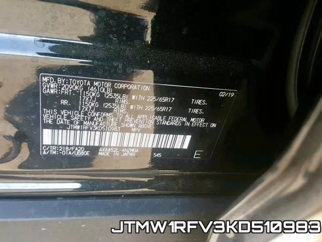 JTMW1RFV3KD510983 фото 2