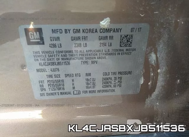 KL4CJASBXJB511536 фото 10
