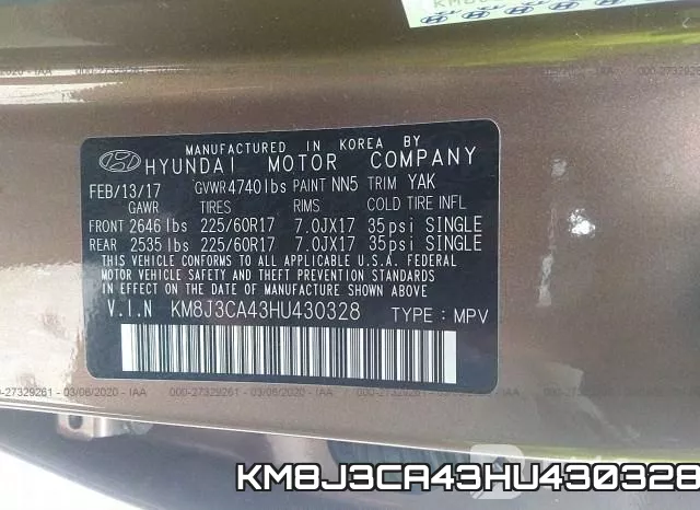 KM8J3CA43HU430328 фото 10