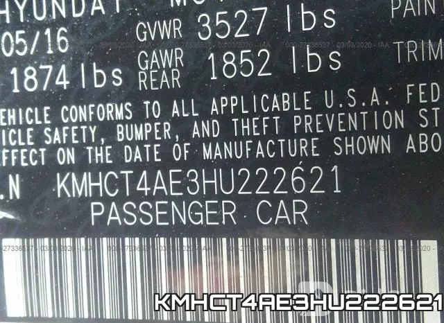KMHCT4AE3HU222621 фото 10