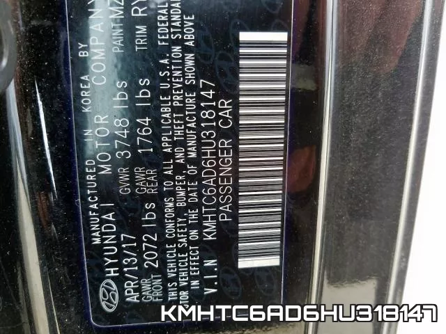KMHTC6AD6HU318147 фото 2