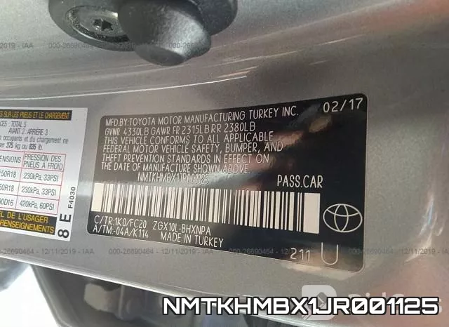 NMTKHMBX1JR001125 фото 10