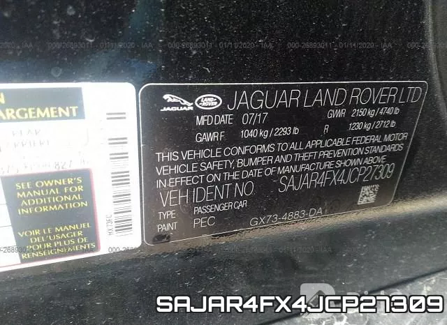 SAJAR4FX4JCP27309 фото 10