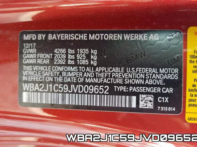 WBA2J1C59JVD09652 фото 2