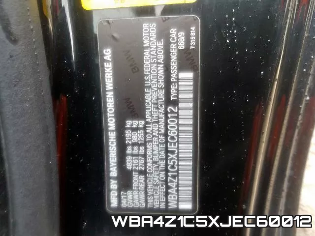 WBA4Z1C5XJEC60012 фото 2