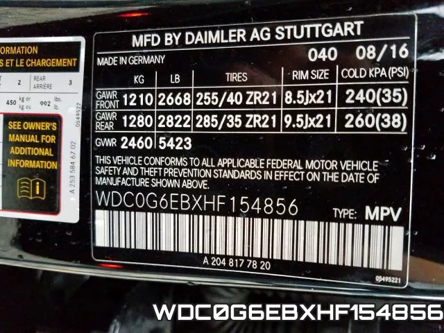 WDC0G6EBXHF154856 фото 2