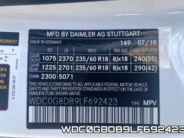 WDC0G8DB9LF692423 фото 2