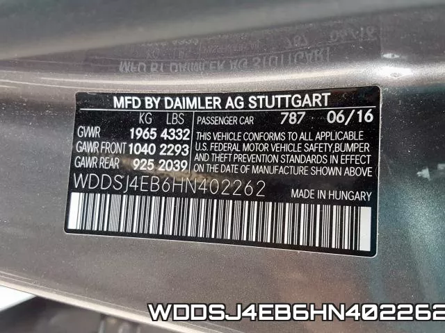 WDDSJ4EB6HN402262 фото 2