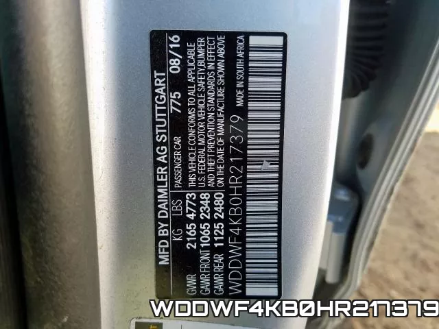 WDDWF4KB0HR217379 фото 2