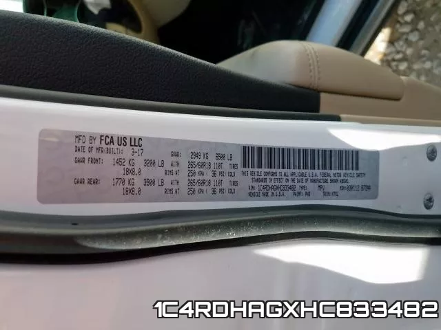 1C4RDHAGXHC833482 фото 2