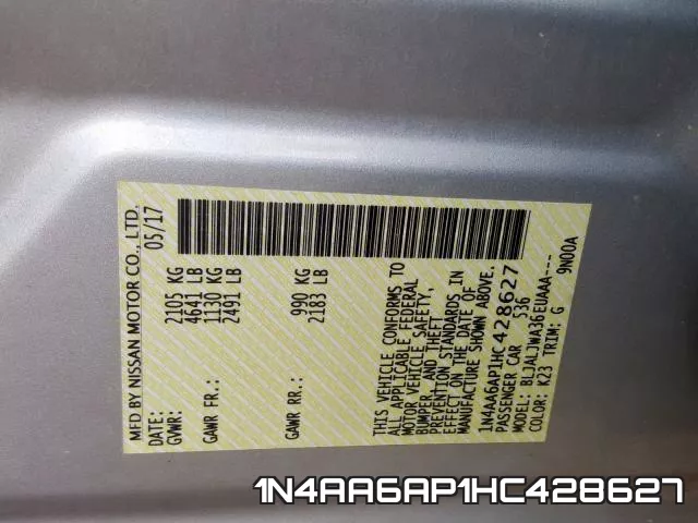 1N4AA6AP1HC428627 фото 2