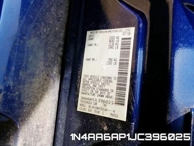 1N4AA6AP1JC396025 фото 2