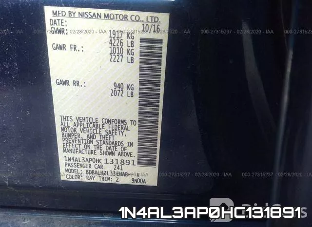 1N4AL3AP0HC131891 фото 10