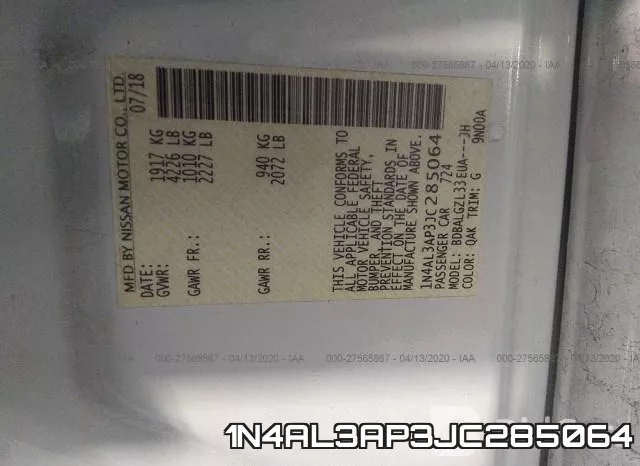 1N4AL3AP3JC285064 фото 9