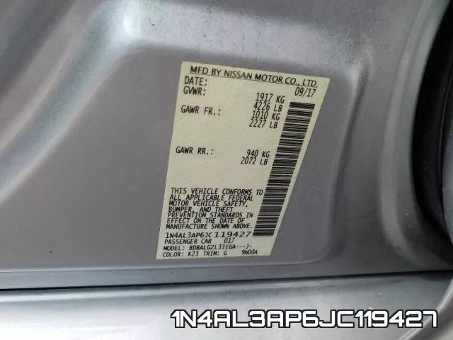 1N4AL3AP6JC119427 фото 2