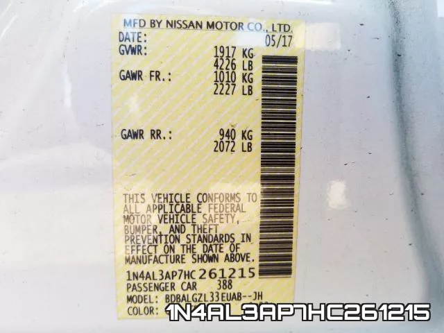 1N4AL3AP7HC261215 фото 2