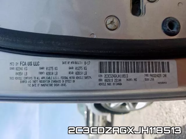 2C3CDZAGXJH118513 фото 2