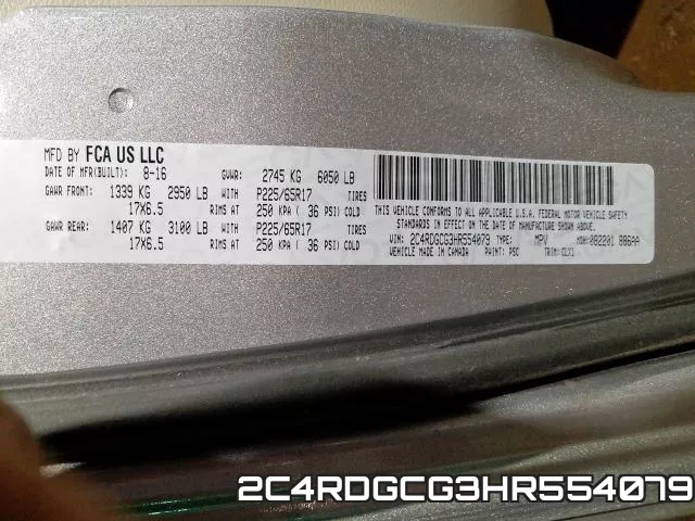 2C4RDGCG3HR554079 фото 2