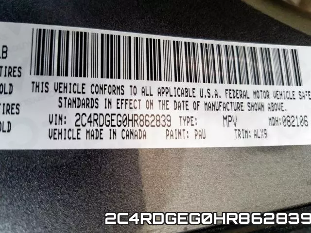 2C4RDGEG0HR862839 фото 2