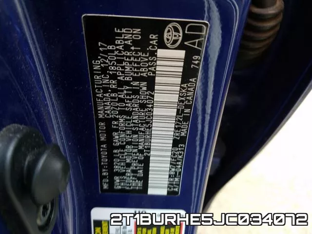 2T1BURHE5JC034072 фото 2