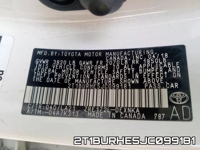 2T1BURHE5JC099181 фото 2