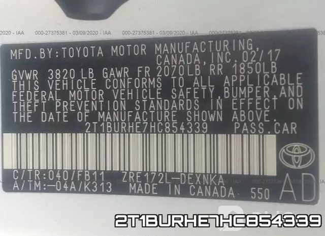 2T1BURHE7HC854339 фото 10