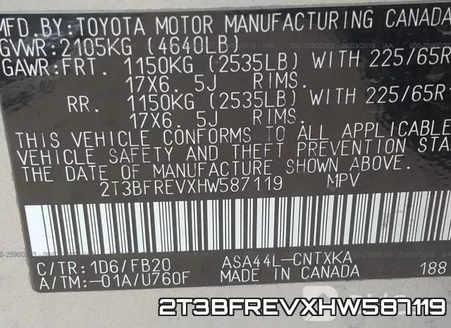2T3BFREVXHW587119 фото 10