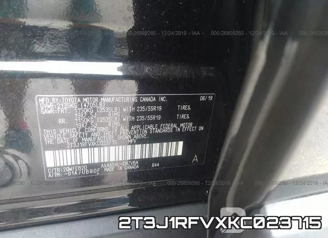 2T3J1RFVXKC023715 фото 10