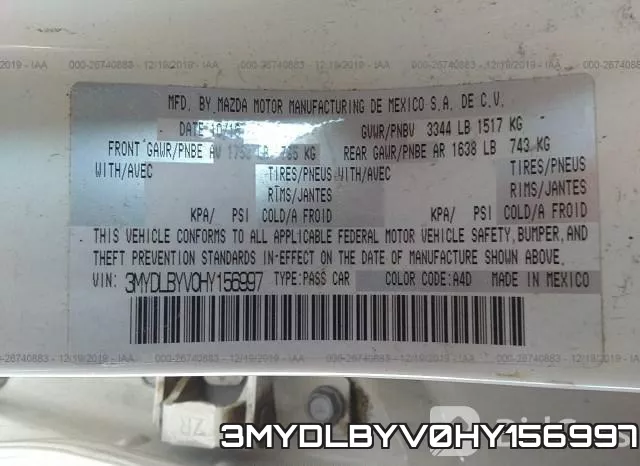 3MYDLBYV0HY156997 фото 10