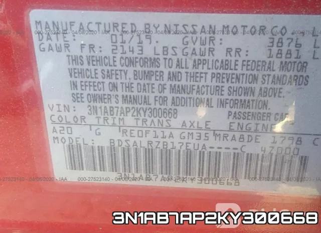 3N1AB7AP2KY300668 фото 10