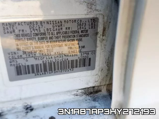 3N1AB7AP3HY272193 фото 2