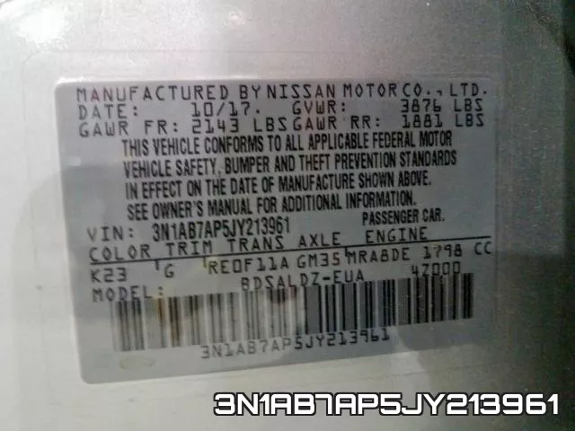 3N1AB7AP5JY213961 фото 2