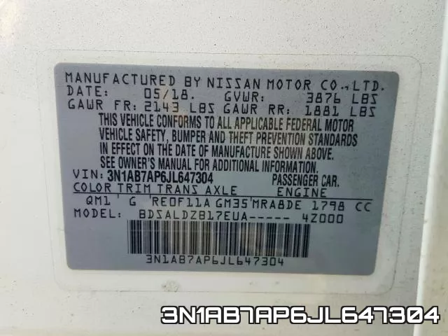 3N1AB7AP6JL647304 фото 2