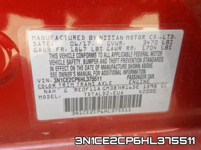 3N1CE2CP6HL375511 фото 2