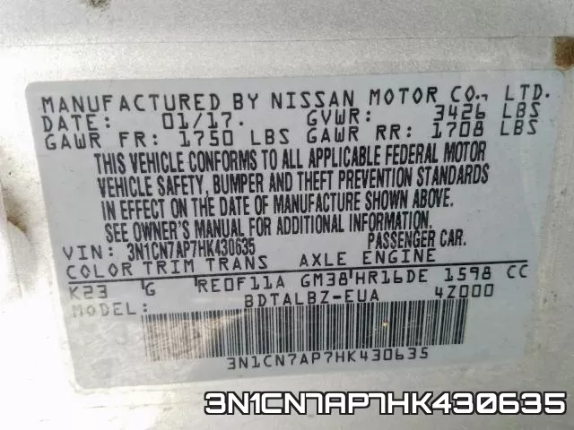 3N1CN7AP7HK430635 фото 2