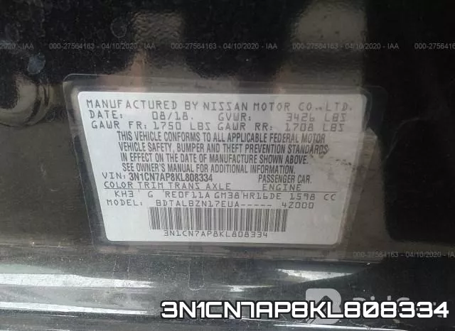 3N1CN7AP8KL808334 фото 10