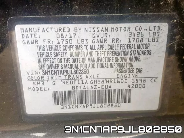 3N1CN7AP9JL802850 фото 2